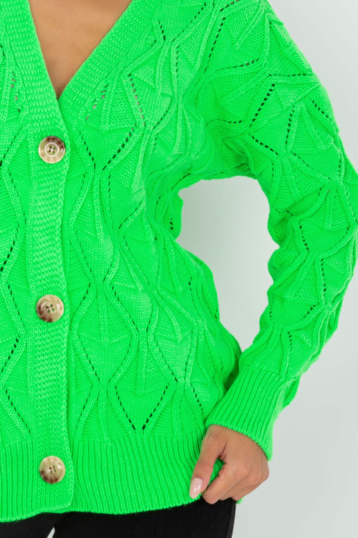 Fluo zaļš ažūra jaka ar pogām RUE PARIS
