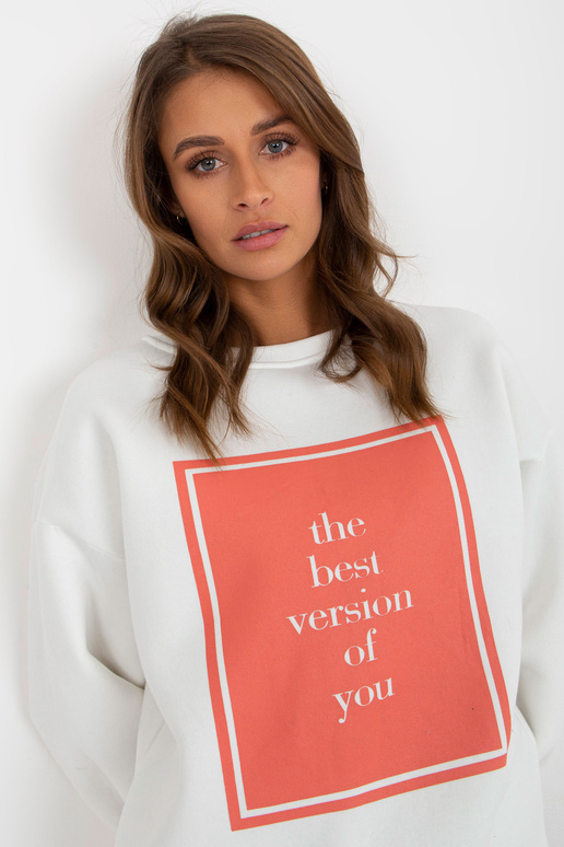 Ecru polsterēts oversize džemperis ar...