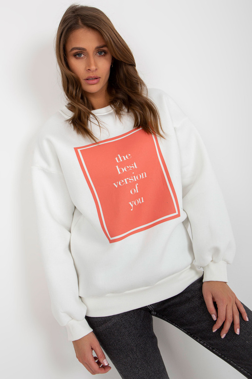 Ecru polsterēts oversize džemperis ar...