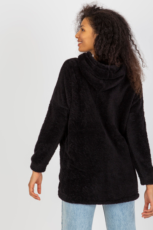 RUE PARIS Melna kažokādas kapuce