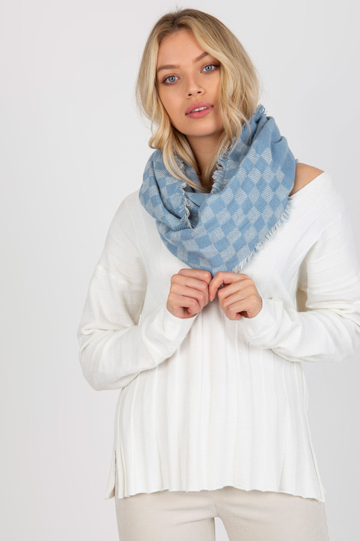 Zili balts sieviešu ziemas šalle ar...