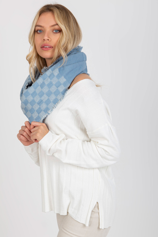 Zili balts sieviešu ziemas šalle ar...