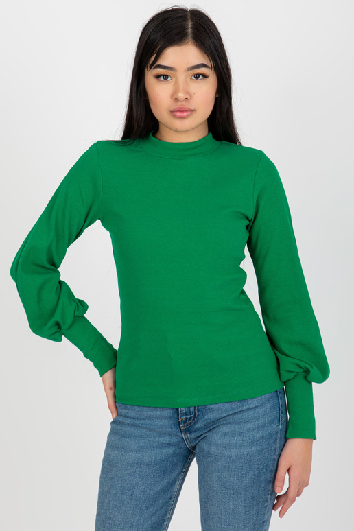 Zaļa rievota pamata blūze ar platām...