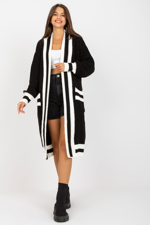 Melns liela izmēra garais jaciņš RUE...