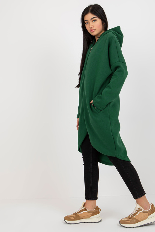 Tumši zaļš Basic Hoodie Tina RUE PARIS