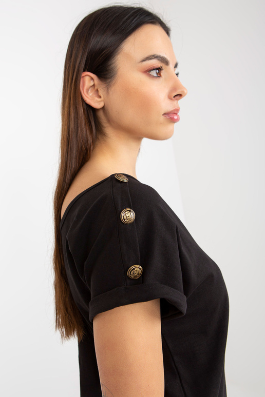 Melna ikdienas blūze ar īsām...