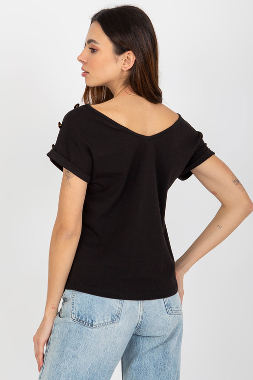 Melna ikdienas blūze ar īsām...