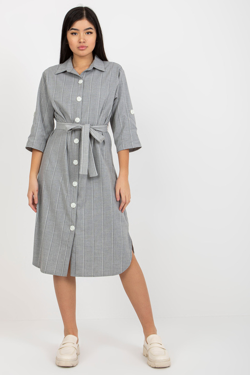 Pelēka krekla svītraina Midi kleita...