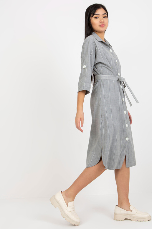 Pelēka krekla svītraina Midi kleita...