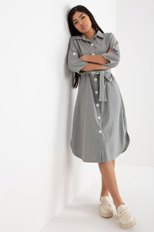 Pelēka krekla svītraina Midi kleita...