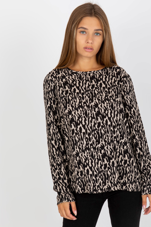 Tumši bēša viskozes blūze ar... Tumši bēša viskozes blūze ar...