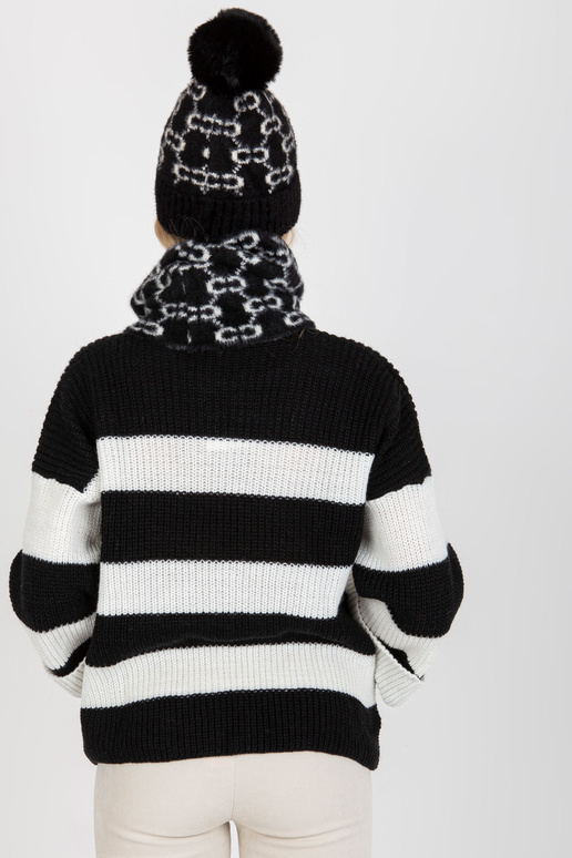 Melnbalta sieviešu ziemas cepure ar...