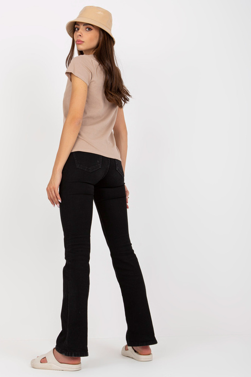 Bēšs sieviešu pamata kokvilnas T-krekls