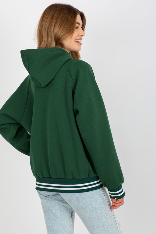 Tumši zaļš džemperis ar kapuci ar S...