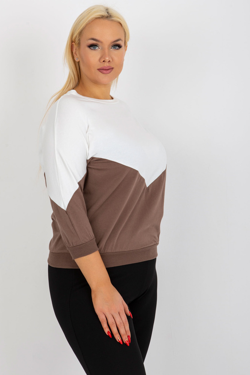 Ekrbrūna plus izmēra pamata blūze ar...