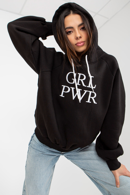 Melns sporta krekls ar kapuci un...