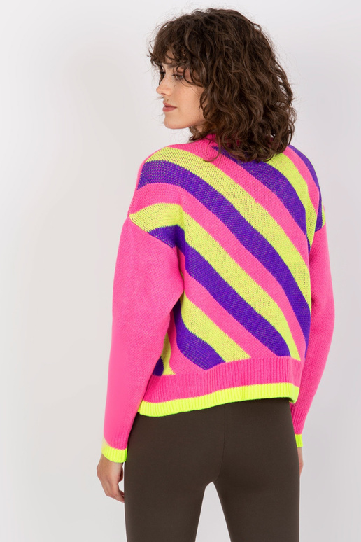 Rozā sieviešu klasisks džemperis ar...