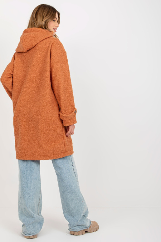 Tumši oranžs plīša sieviešu mētelis...