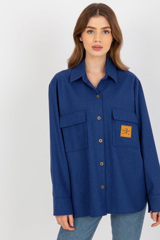 Tumši zils sieviešu vilnas virsdrēbju...