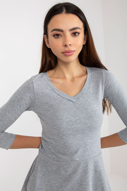 Pelēka mini kleita ar V veida kakla...