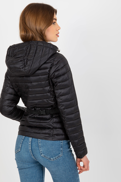 Melna pārejas stepēta jaka ar kapuci...