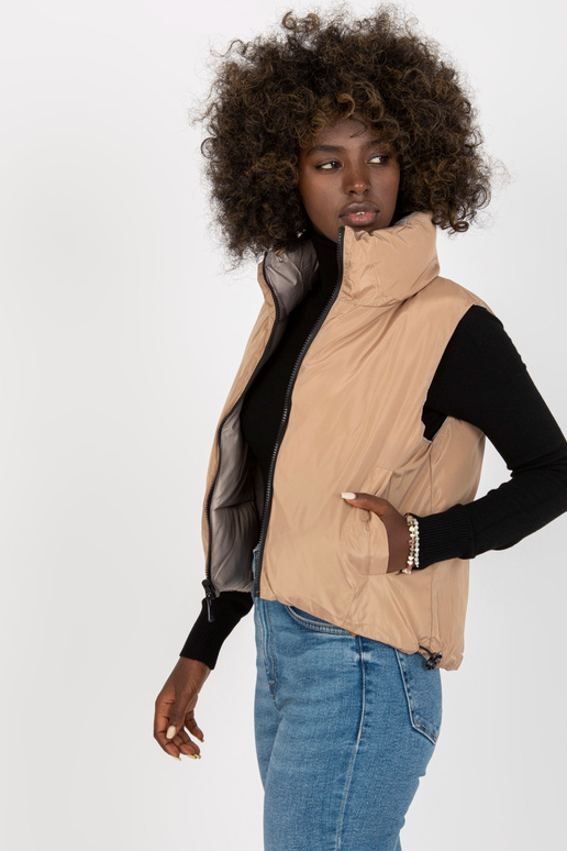 Gaiši pelēka divpusēja dūnu veste ar...