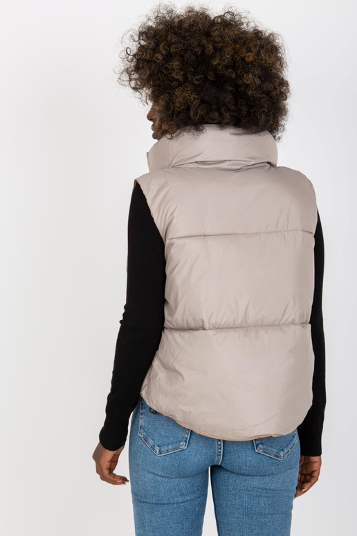 Gaiši pelēka divpusēja dūnu veste ar...