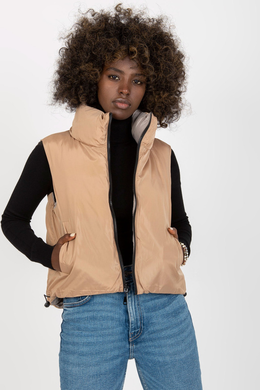 Gaiši pelēka divpusēja dūnu veste ar...