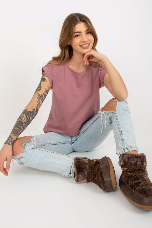 Netīri rozā pamata T-krekls ar īsām... Netīri rozā pamata T-krekls ar īsām...