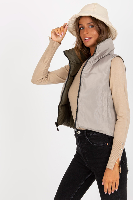 Haki krāsas divpusēja dūnu veste bez...