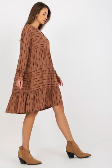 Brūna brīva kleita ar...