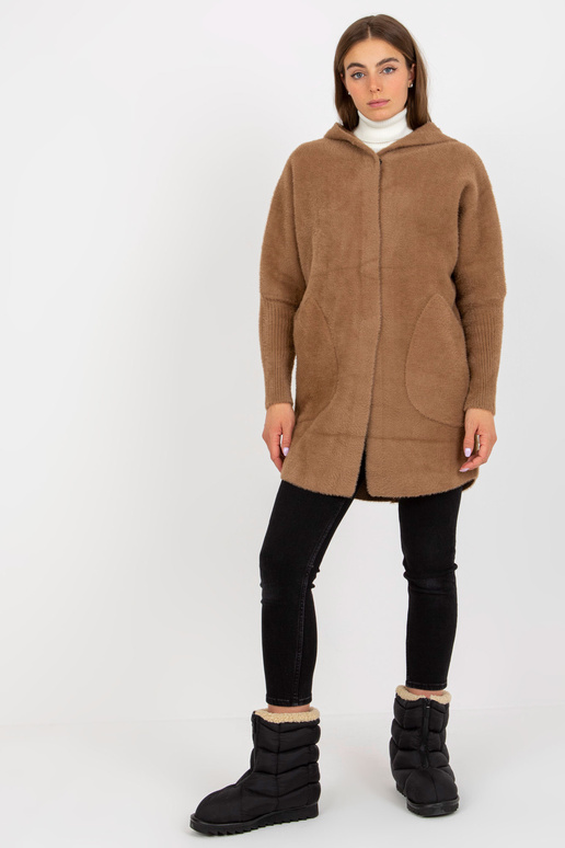 Gaiši brūns sieviešu Alpakas mētelis...
