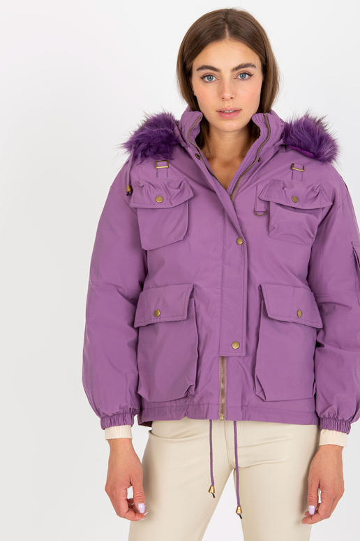 Violeta dūnu ziemas jaka ar kabatām Violeta dūnu ziemas jaka ar kabatām