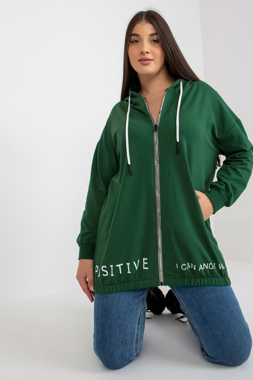 Tumši zaļš plus izmēra džemperis ar... Tumši zaļš plus izmēra džemperis ar...