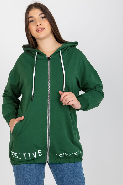 Tumši zaļš plus izmēra džemperis ar... Tumši zaļš plus izmēra džemperis ar...