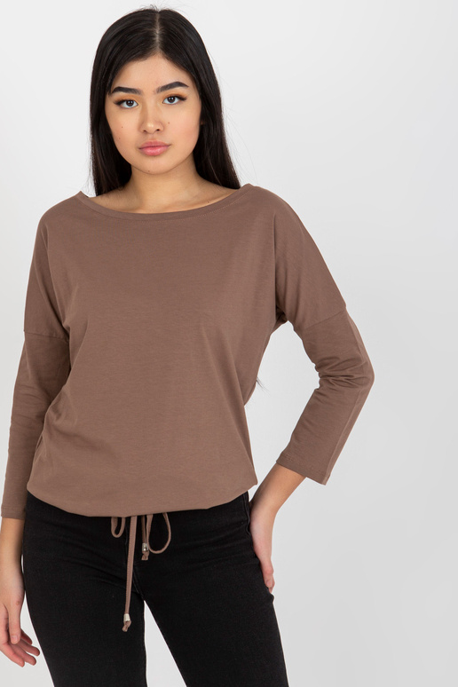 Brūna ikdienas blūze ar rievotu Fionu