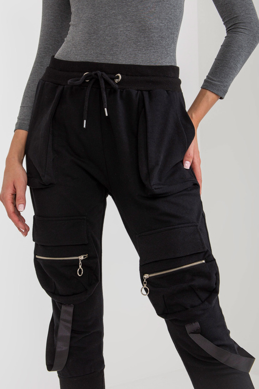 Melnas sieviešu kravas sporta bikses...