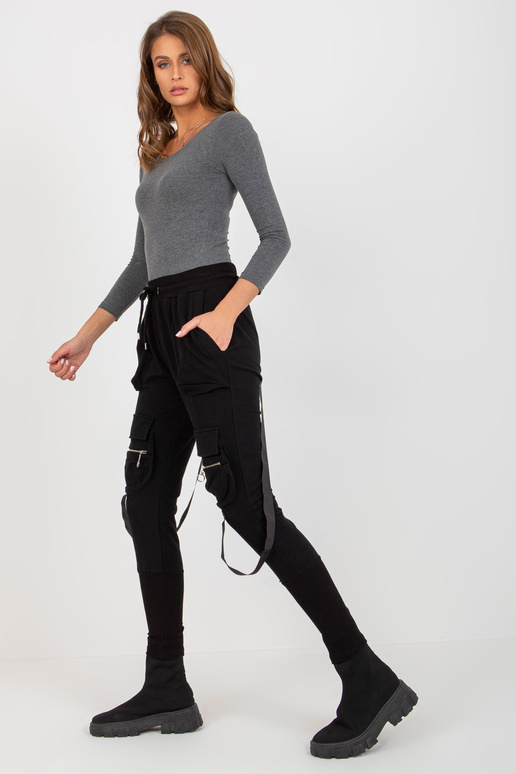 Melnas sieviešu kravas sporta bikses...