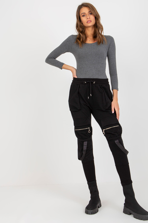 Melnas sieviešu kravas sporta bikses...