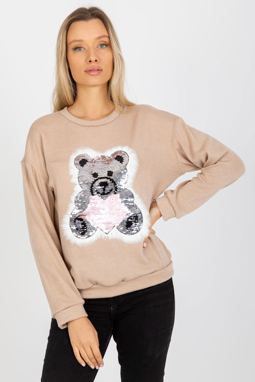 Bēšs sieviešu klasisks džemperis ar...