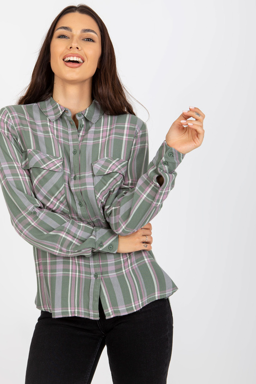 Khaki krāsas sieviešu rūtains...