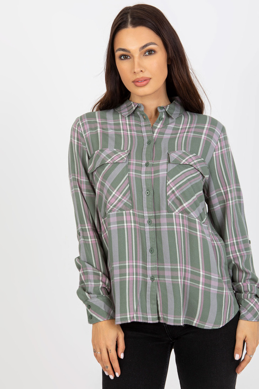 Khaki krāsas sieviešu rūtains...