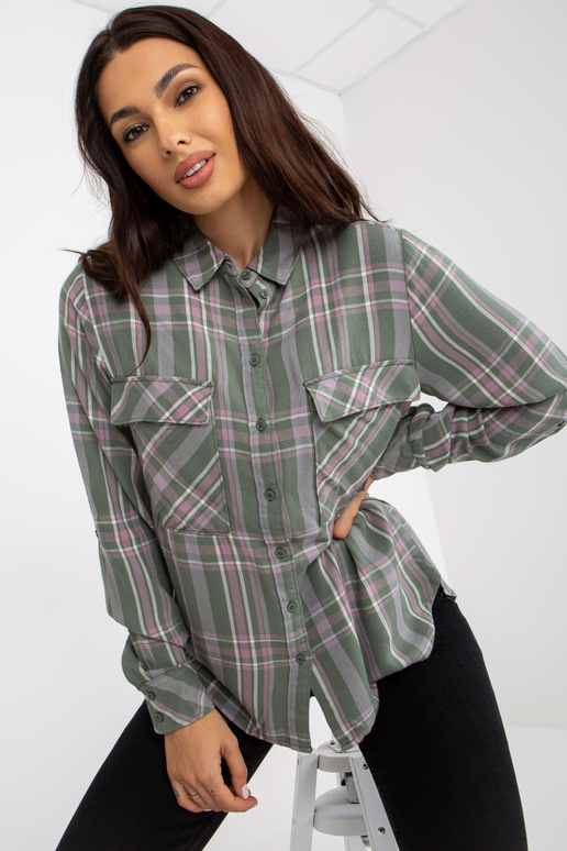 Khaki krāsas sieviešu rūtains...