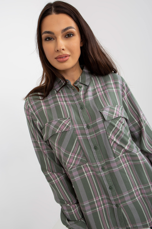 Khaki krāsas sieviešu rūtains...