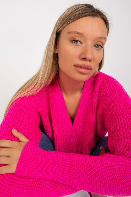 Fluo rozā V veida kakla jaka RUE PARIS