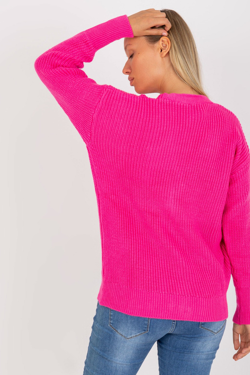 Fluo rozā V veida kakla jaka RUE PARIS