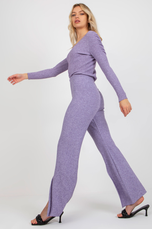 Violetas platas trikotāžas bikses ar...