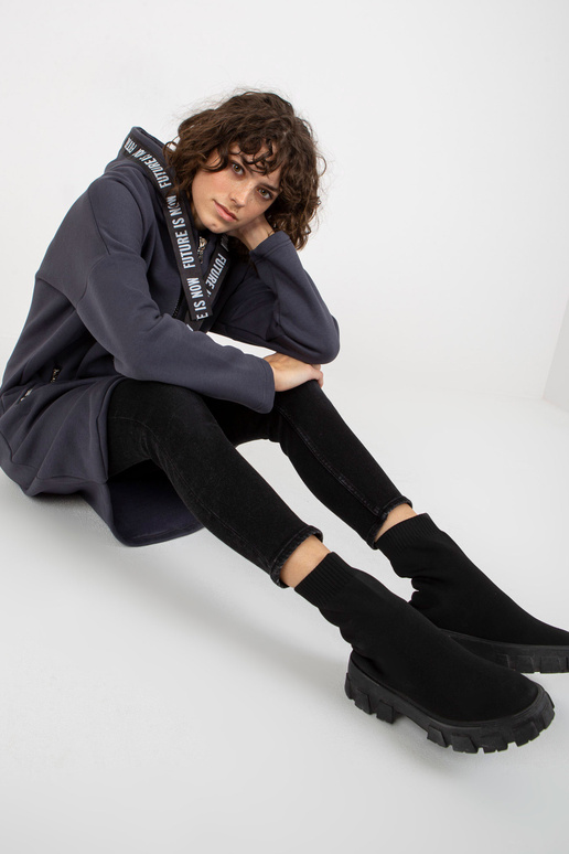 Grafīta garš džemperis ar kabatām