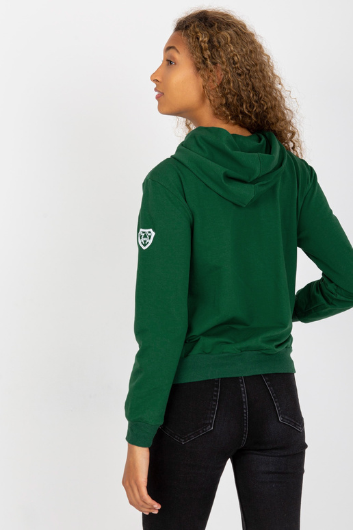 Tumši zaļš sieviešu džemperis ar...