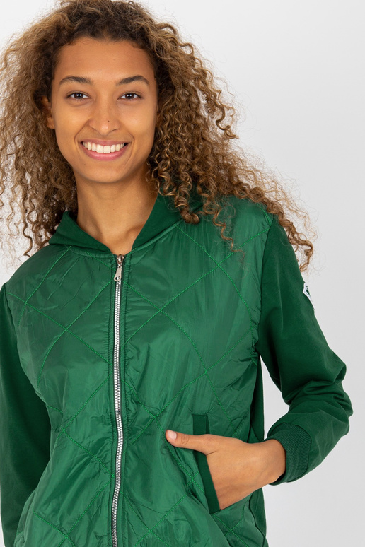 Tumši zaļš sieviešu džemperis ar...